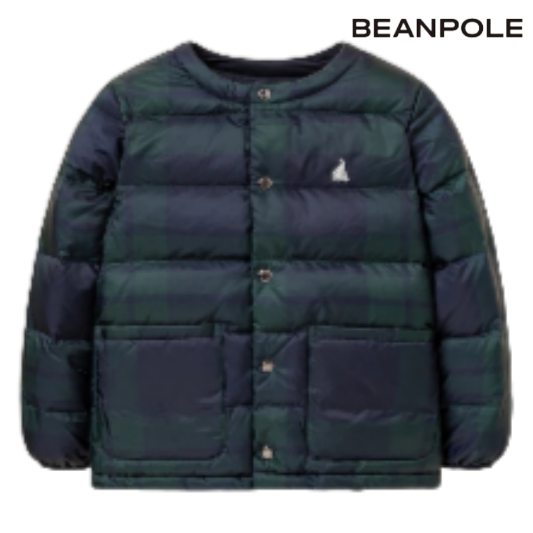 빈폴 키즈 남아 패딩 점퍼 덕다운 양면 체크 리버서블 경량 126,000원