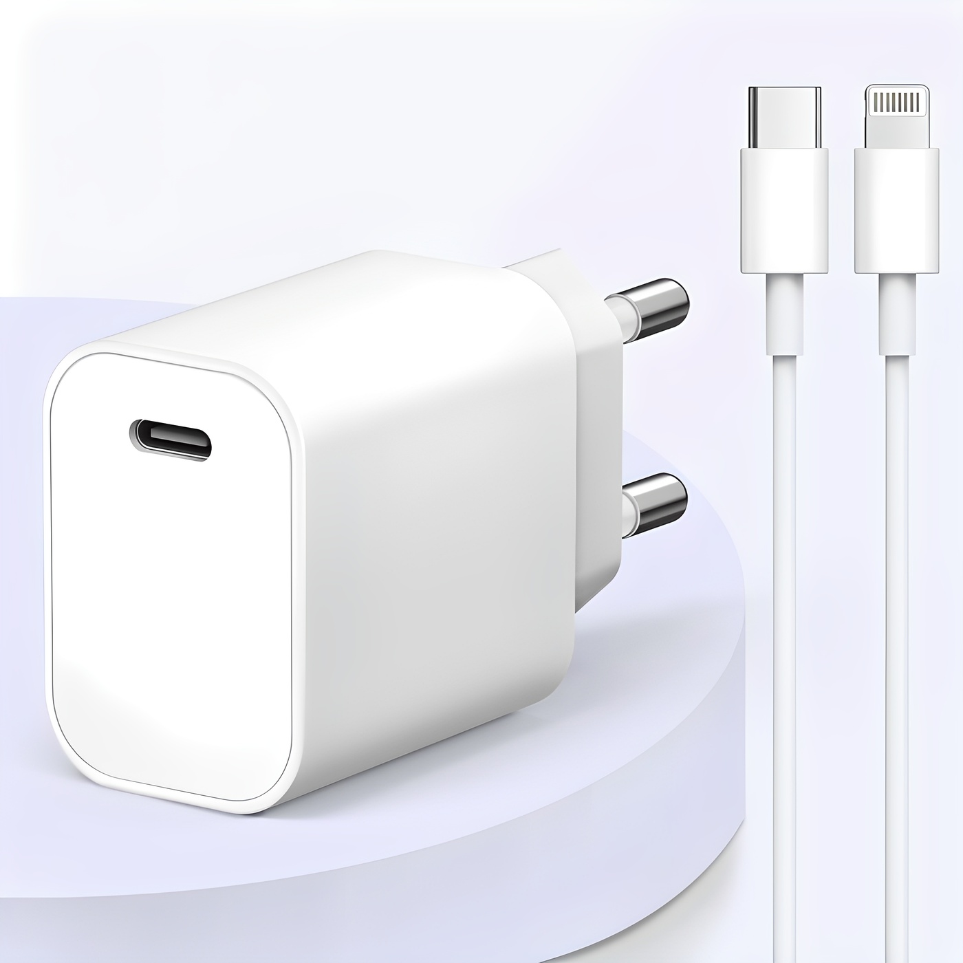 모잇 20W PD 고속 충전기 + C to 8핀 라이트닝 케이블 1m (아이폰 전용) 7,490원