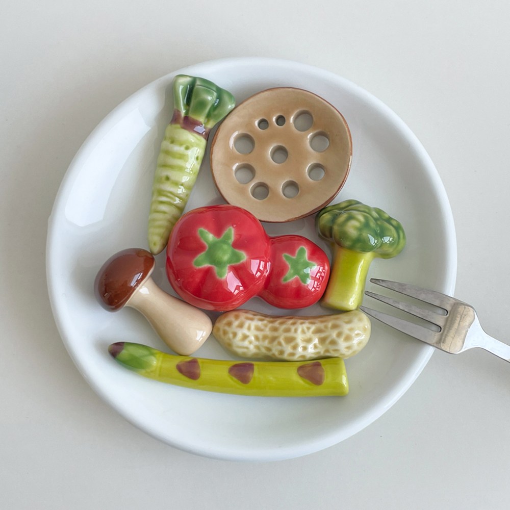 케이트가든 채소 수저 받침 7P 세트 야채 연근 세라믹 받침대 11,800원