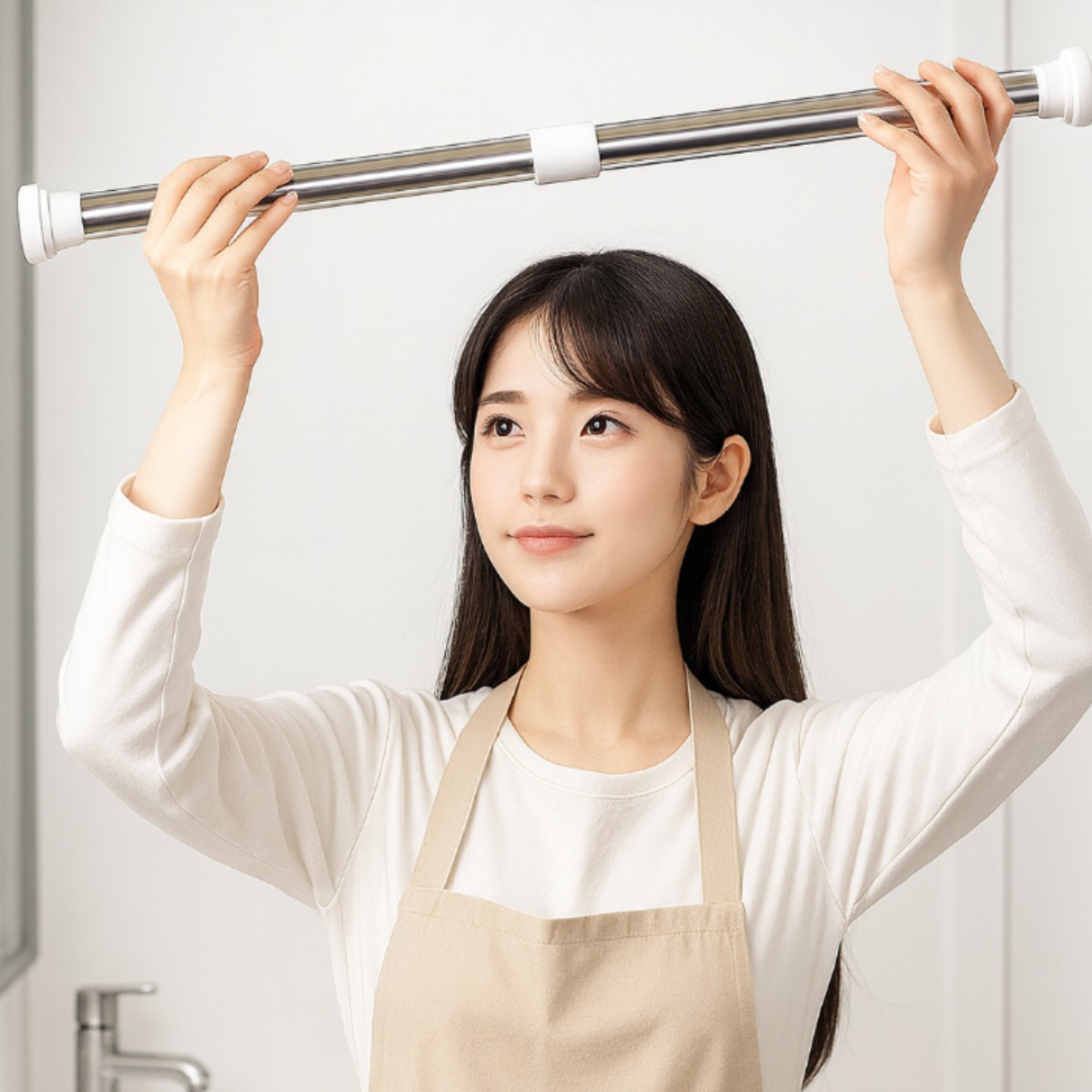 파밍굿즈 스틸핏 무타공 커튼봉 옷걸이 길이조절 스프링 초강력 압축봉 16,900원