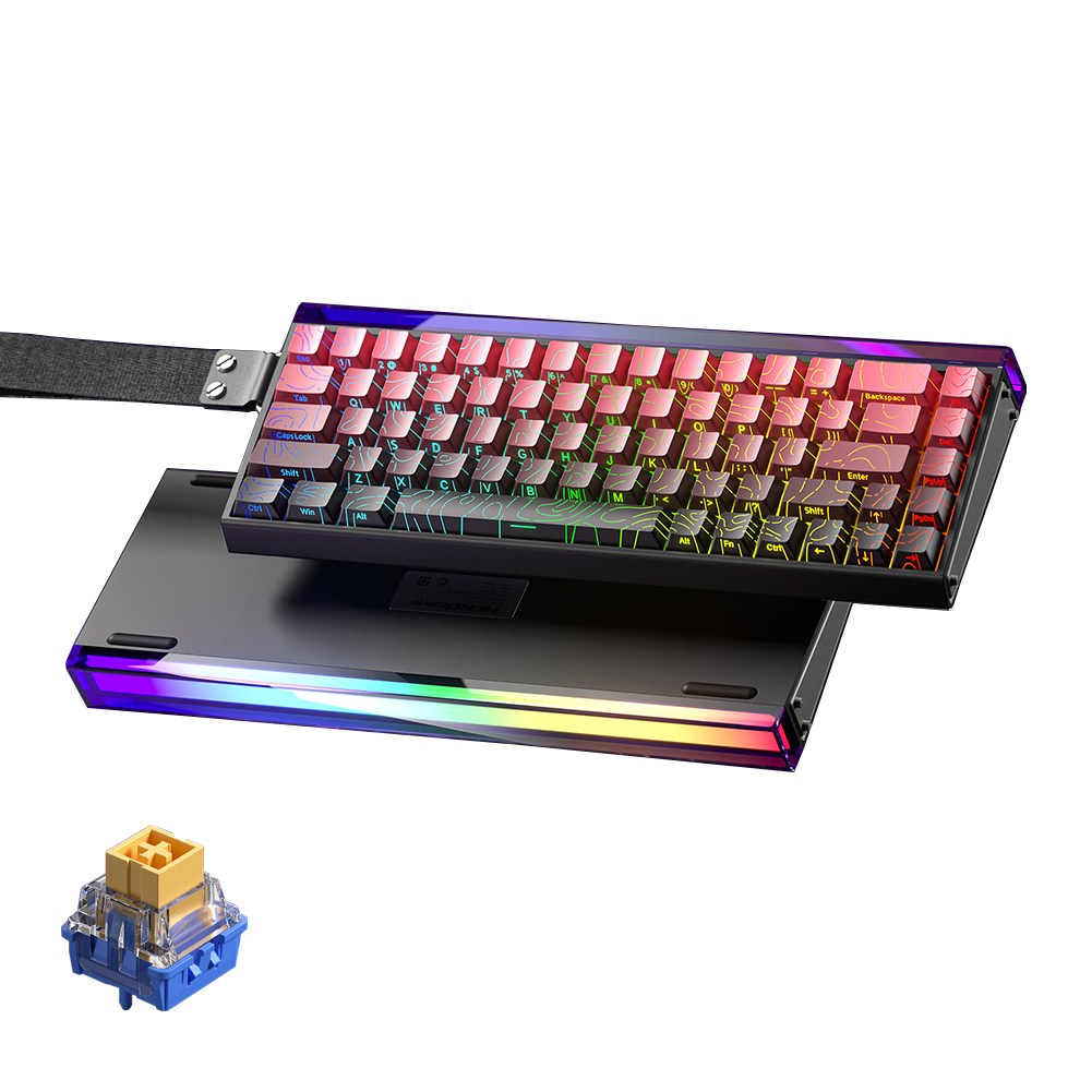 AULA HERO 68 HE 마그네틱 자석축 기계식 키보드 유선 8K 게이밍 키보드, RGB lighting box wired, red black side engraving 83,000원