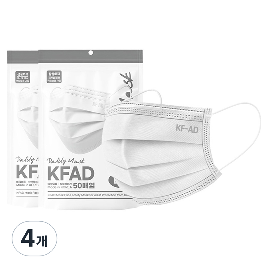 가드데이 비말차단 덴탈 일회용 마스크 대형 KF-AD, 50개입, 4개, 흰색, 현재가 9,980원