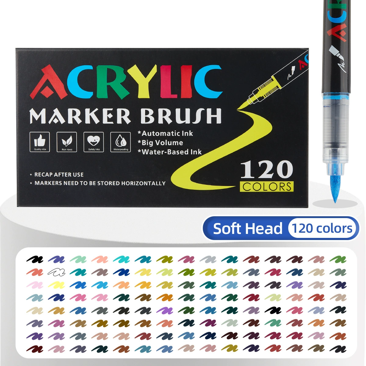 아크릴 페인트 펜 마커 브러시 팁 페인트 마커, 바위 그림 나무 캔버스 스톤, 크리스마스 선물, DIY 공예, 39,300원