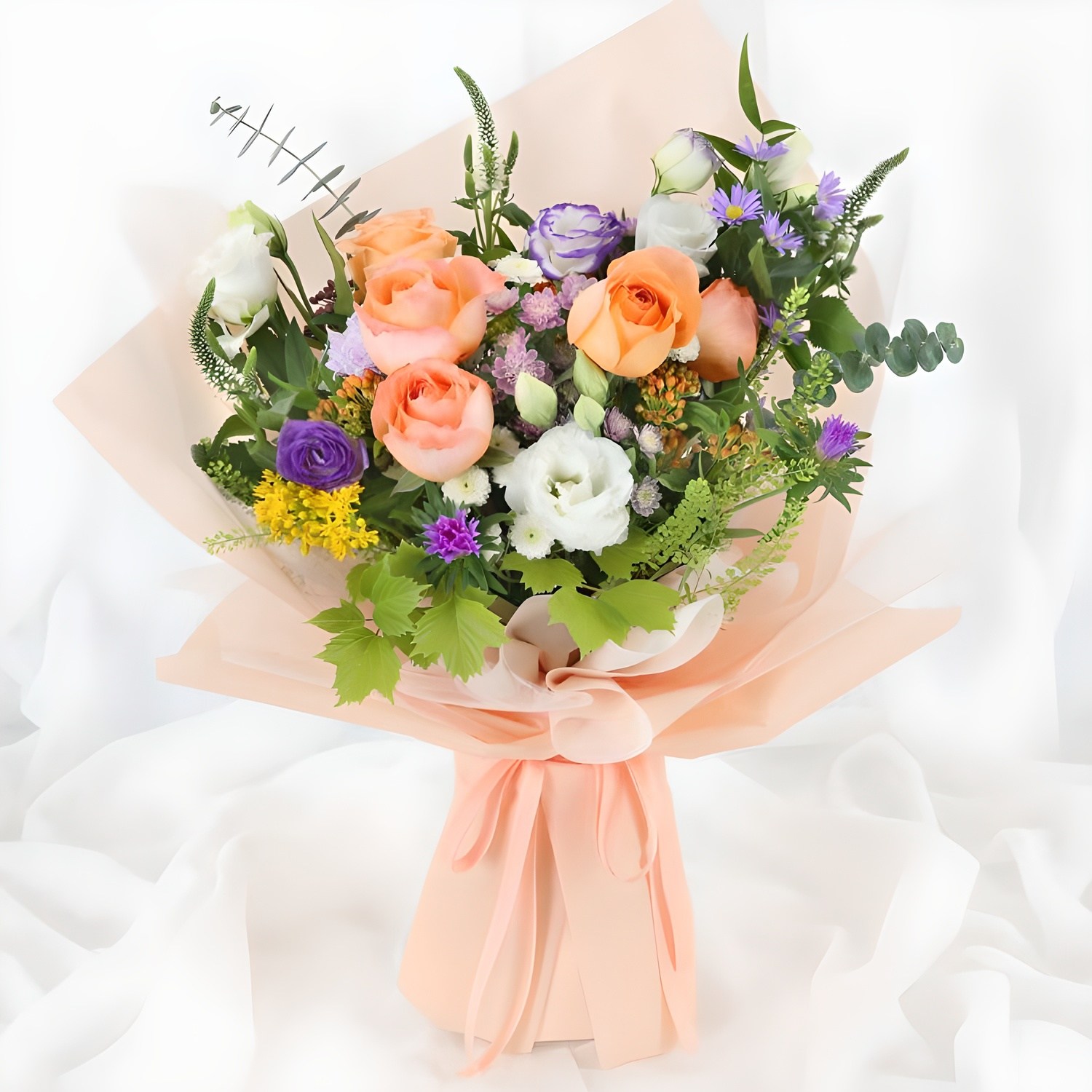 (오늘도착) 99플라워 예쁜 꽃다발 "피치빛 산책" 피치 오렌지 장미 ST-C642 - 졸업 프로포즈 발표회 입학 당일꽃배달 전국당일배송 생화 54,290원