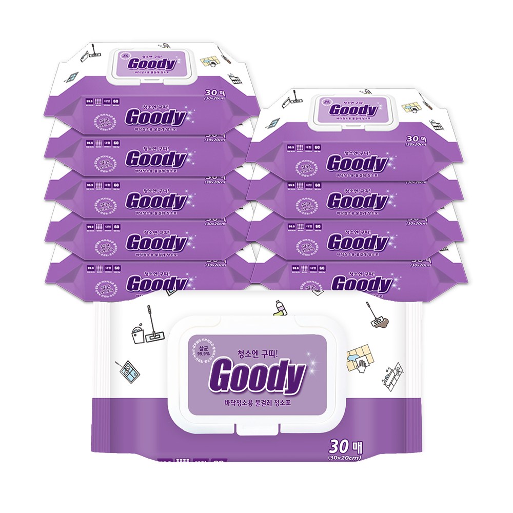 청소엔구띠 살균되는 세정 물티슈 캡형 80매, 10개 19,900원