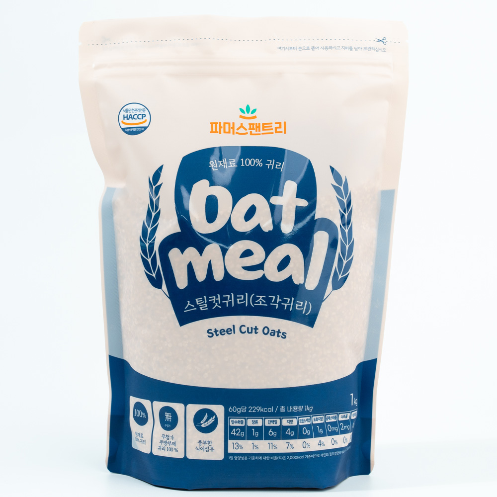 파머스팬트리 스틸컷 오트밀 자른 귀리 오트밀 죽, 1kg, 1개, 현재가 11,900원