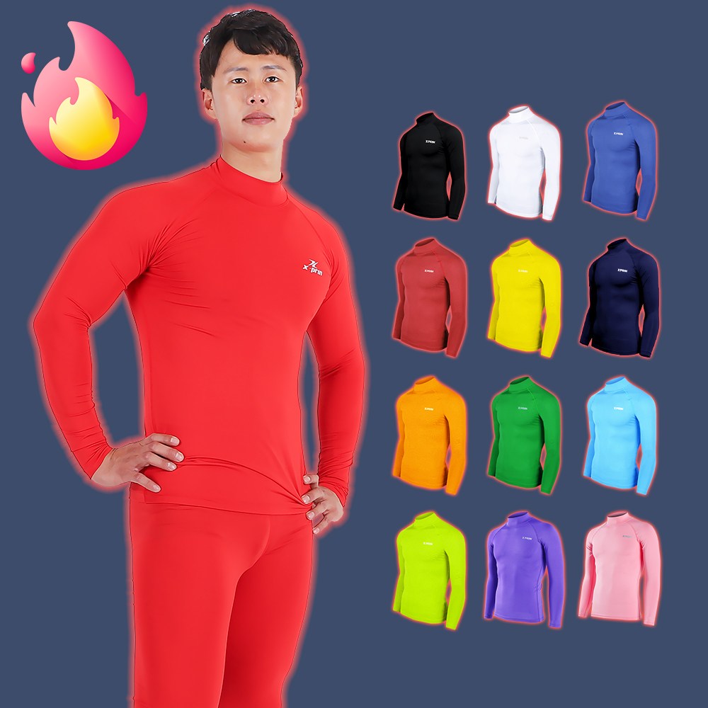 엑스프린 겨울용 기능성 이너웨어 기모 긴팔 발열 내의 반목폴라 축구 야구 농구 골프웨어 14,400원