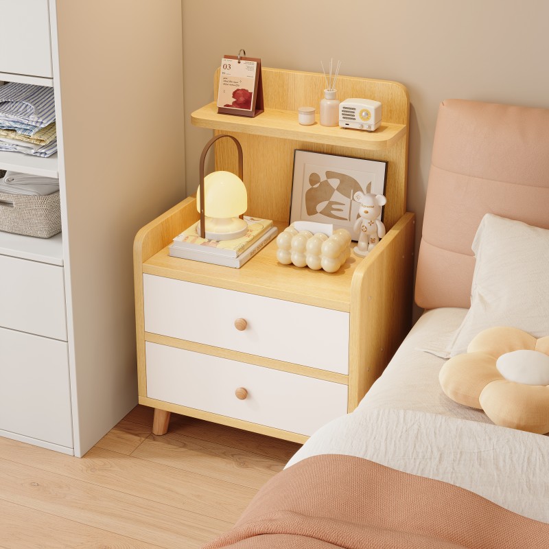Kurua 침대 협탁 원목 2단 서랍장 수납장 발통형 거실 쇼파 침실 65,800원