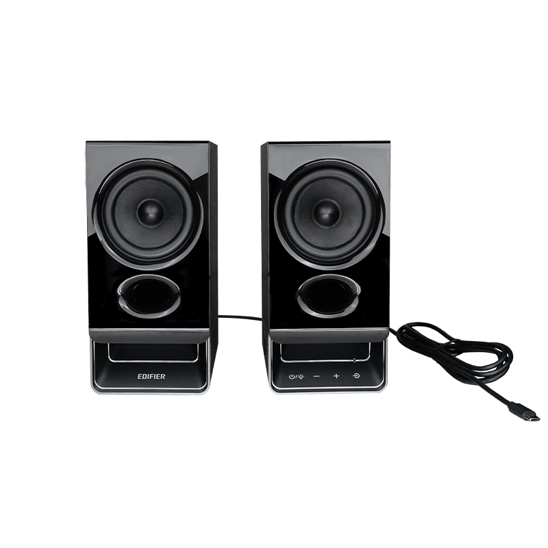 에디파이어 RGB조명 AUX 입력 블루투스 6.0 USB-C 헤드폰 마이크 입력포트 작은 간편터치 노트북 데스크탑게임용 스피커, 블랙, R20BT 59,000원