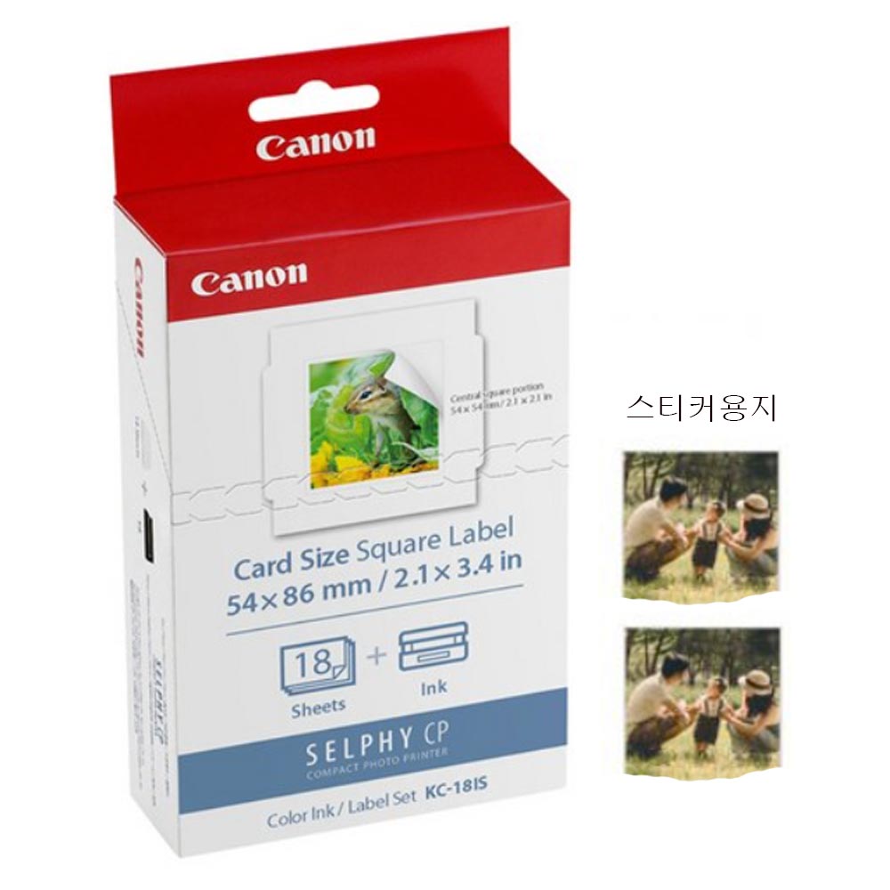 [초이샵]셀피 CP910 캐논 정품잉크+인화지  SETch+1824EA 정사각카드형 스티커용지 18p KC-18IS 2 X 3, 1개 29,900원