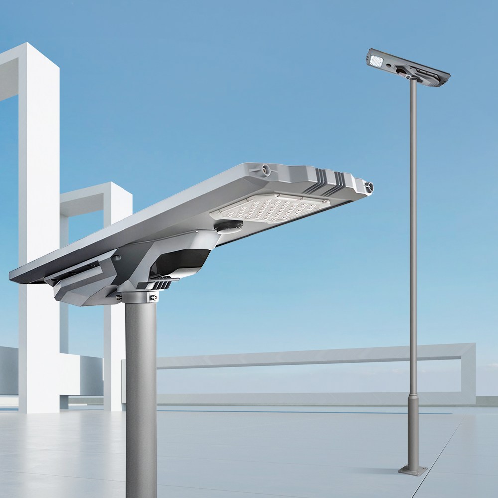 나눔조명 태양광 UFO 사각 가로등 헤드 설치 LED 태양열 아파트 도로가로등 메가100 (그레이-무광) 5M 585,000원