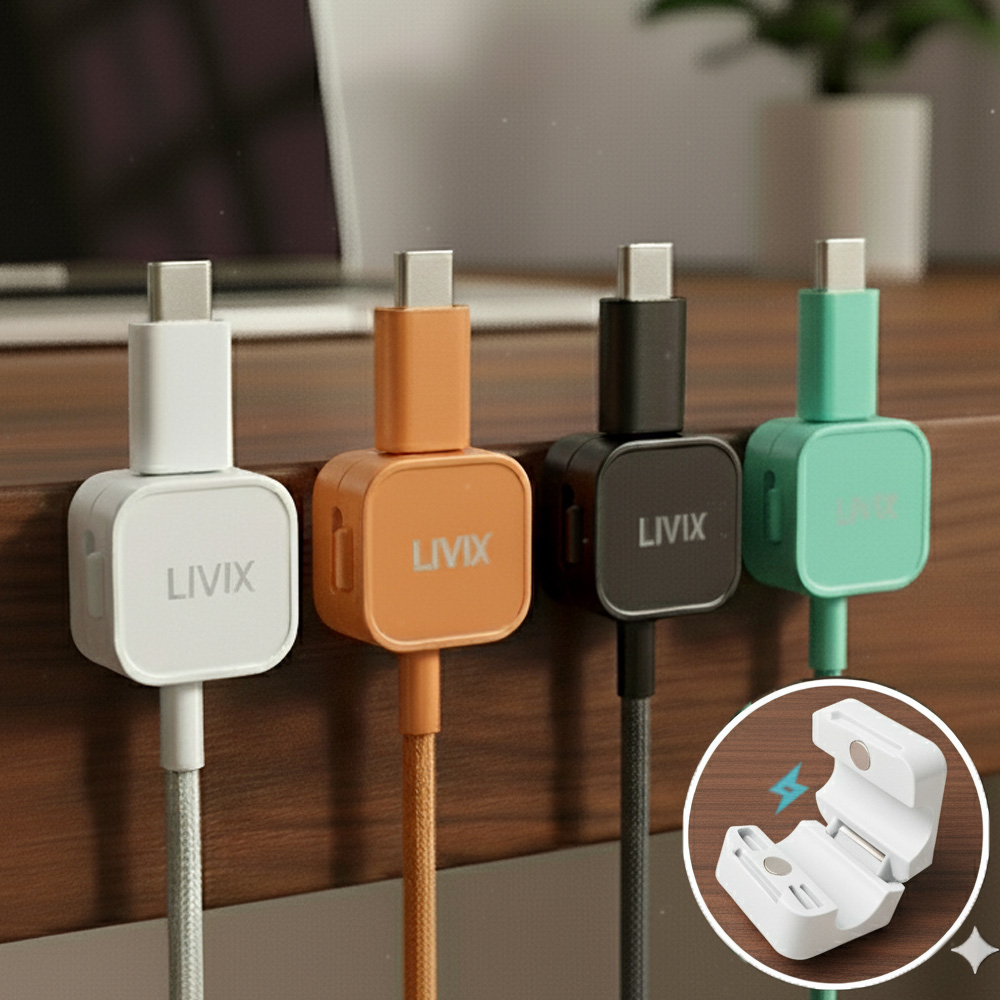 리빅스 선정리 자석 마그네틱 케이블 홀더 클립 6개입 휴대폰 충전기 선 고정 5,800원