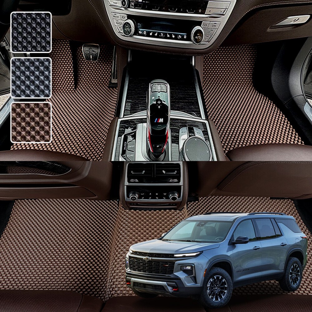 트래버스 전용 3D 엠보싱 차세대 고무매트 1열2열3열 세트, 블랙, 287 트래버스 94,000원