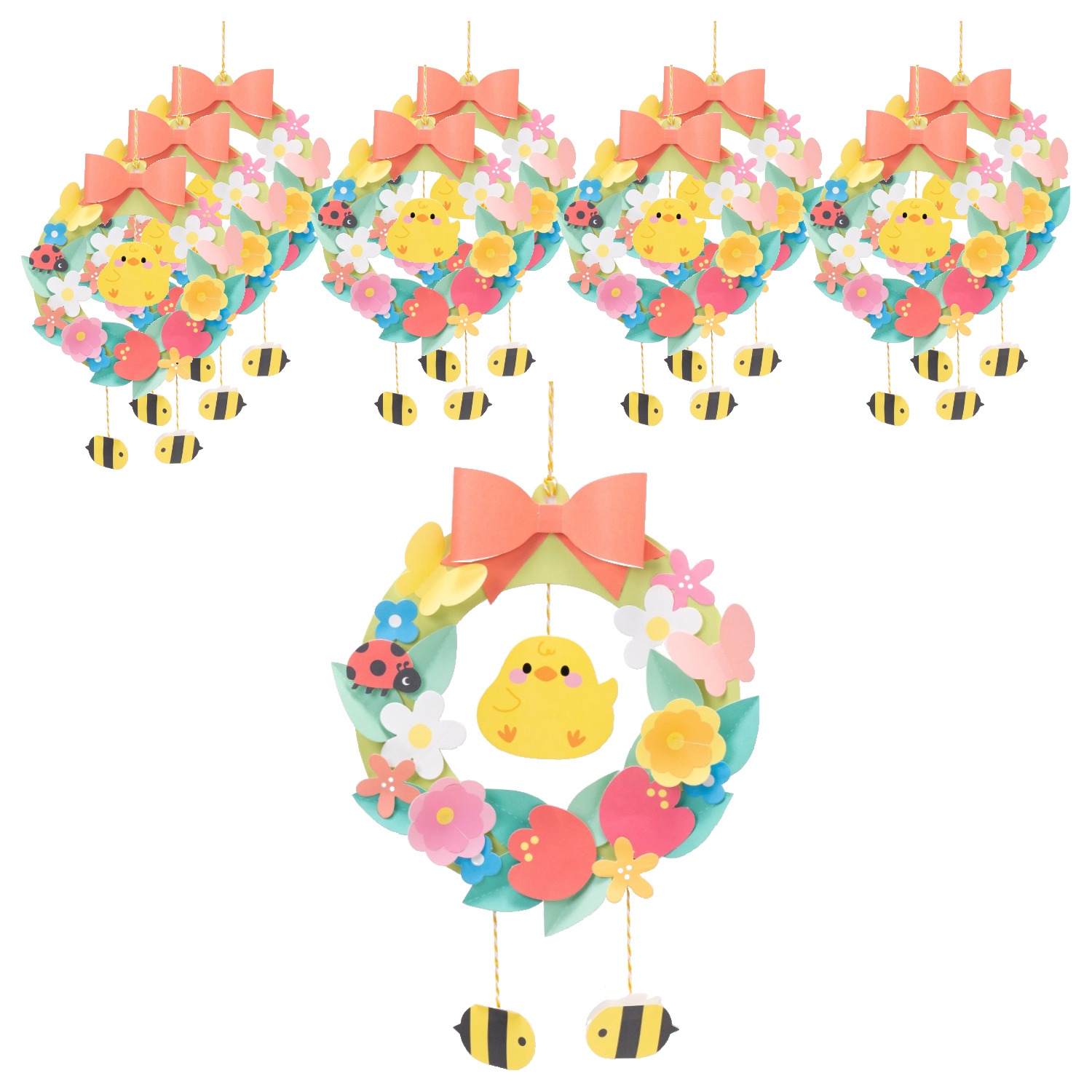 민화샵 봄 종이 리스 만들기 UDPPP0360, 혼합색상, 10세트 18,400원