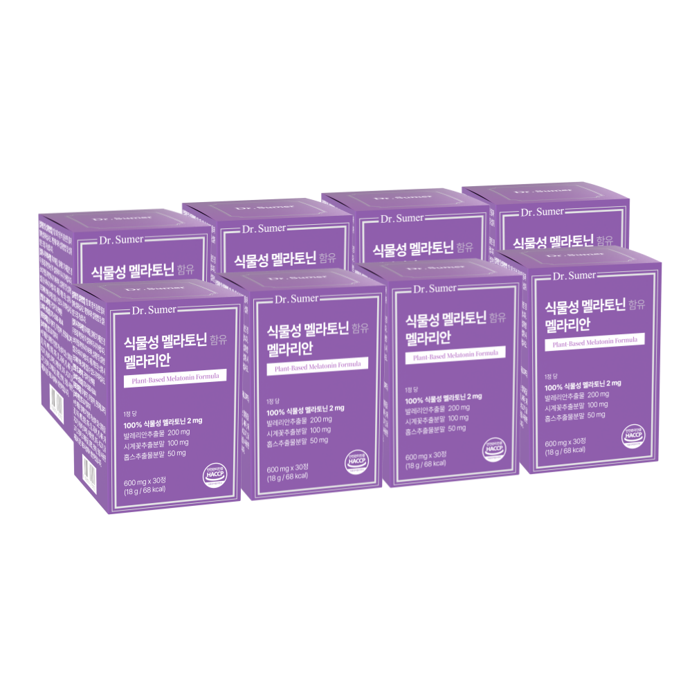 닥터슈머 식물성 멜라토닌 2mg 함유 멜라리안, 8개, 30정 144,110원