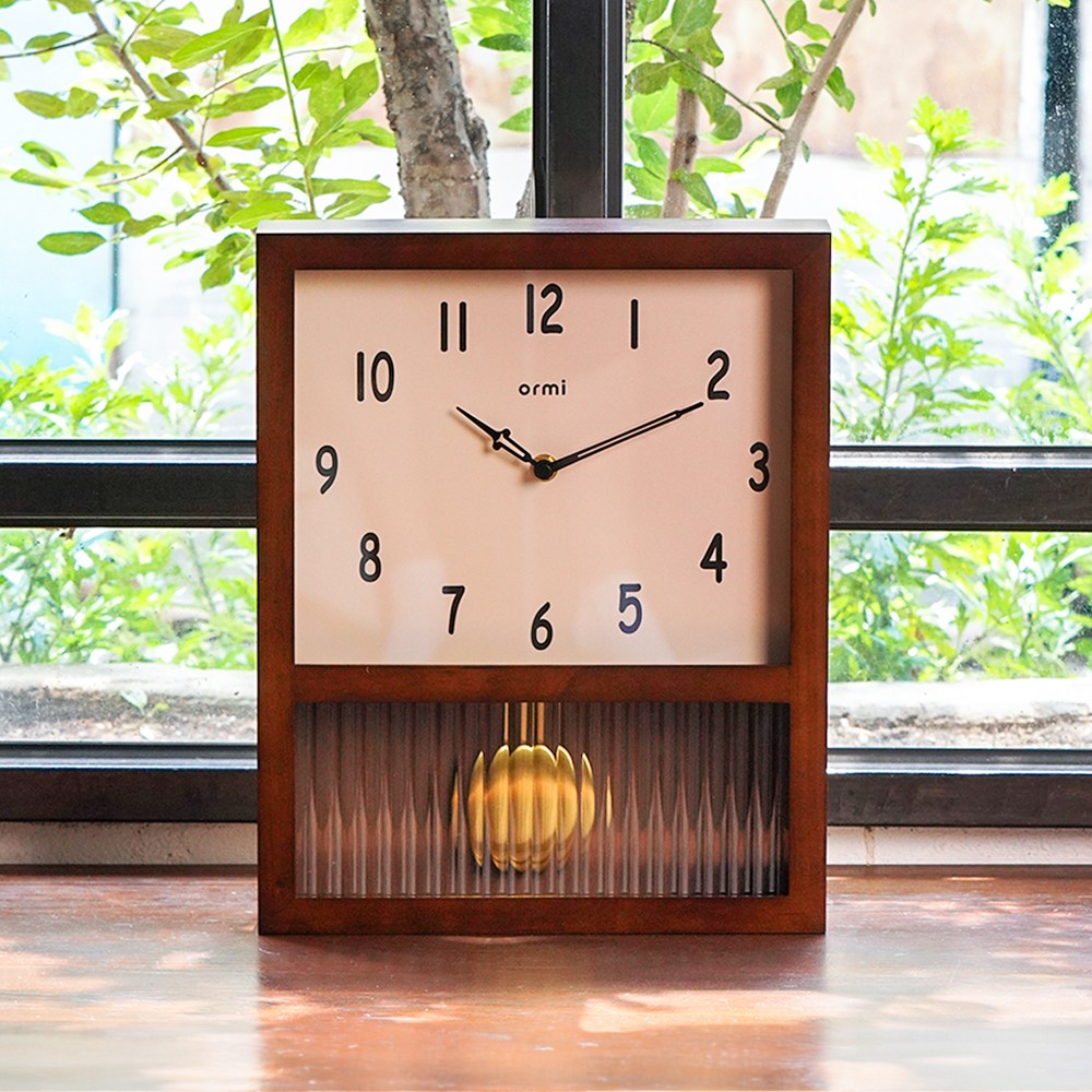 오르미 레트로 모어클락 빅 우드 무소음 추시계 벽시계 괘종시계 37,000원