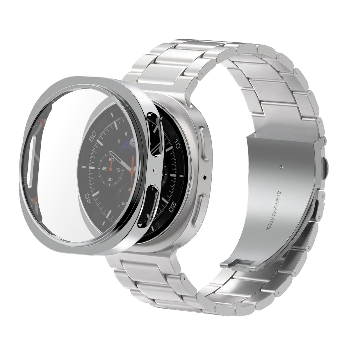 아이메이드잇 갤럭시워치 스탠다드 메탈 스트랩 + 유광 케이스 세트, 실버, 1개 23,900원