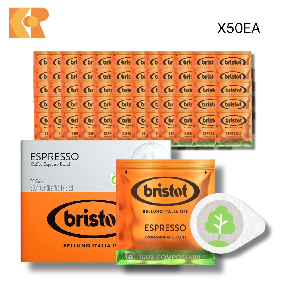 미슐랭[브리스토트원두커피] PODS - ESPRESSO ESE 애스프레소 커피파드(포드)커피(44mm) | 이탈리아 에스프레소 원두 |  7g, 50개 친환경원두커피 파드커피 38,000원