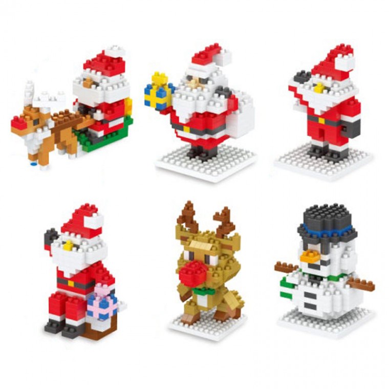탑브릭 크리스마스 나노 블럭 미니 피규어 산타 루돌프 눈사람 (6종 1세트), 1개 55,900원