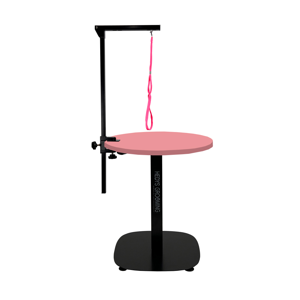 [헤디스그루밍] 전동 소형 원형 사각발판 강아지 고양이 미용테이블세트(암대,리드줄 포함) 609,000원