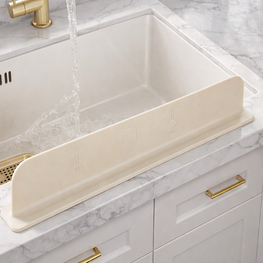 함자트 설거지 물튐차단 간편 탈부착 싱크대 실리콘 물막이, 화이트, 1개 9,500원