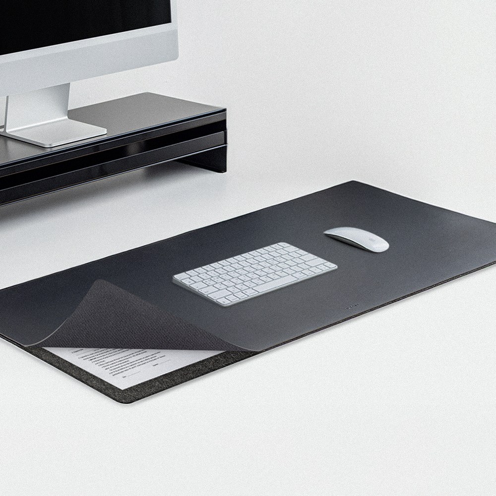 일리안 파일 마우스패드 가죽 양면 논슬립 데스크매트 대형 장패드, 1개, 블랙 24,800원