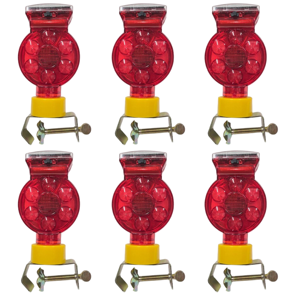 LED 난간 울타리 고정 휀스용 쏠라 경고등(SM612 / 6개입) / 태양광 자동 충전식 태양열 도로안전용품 깜빡이 빨간 조명, 1세트, 레드 45,000원