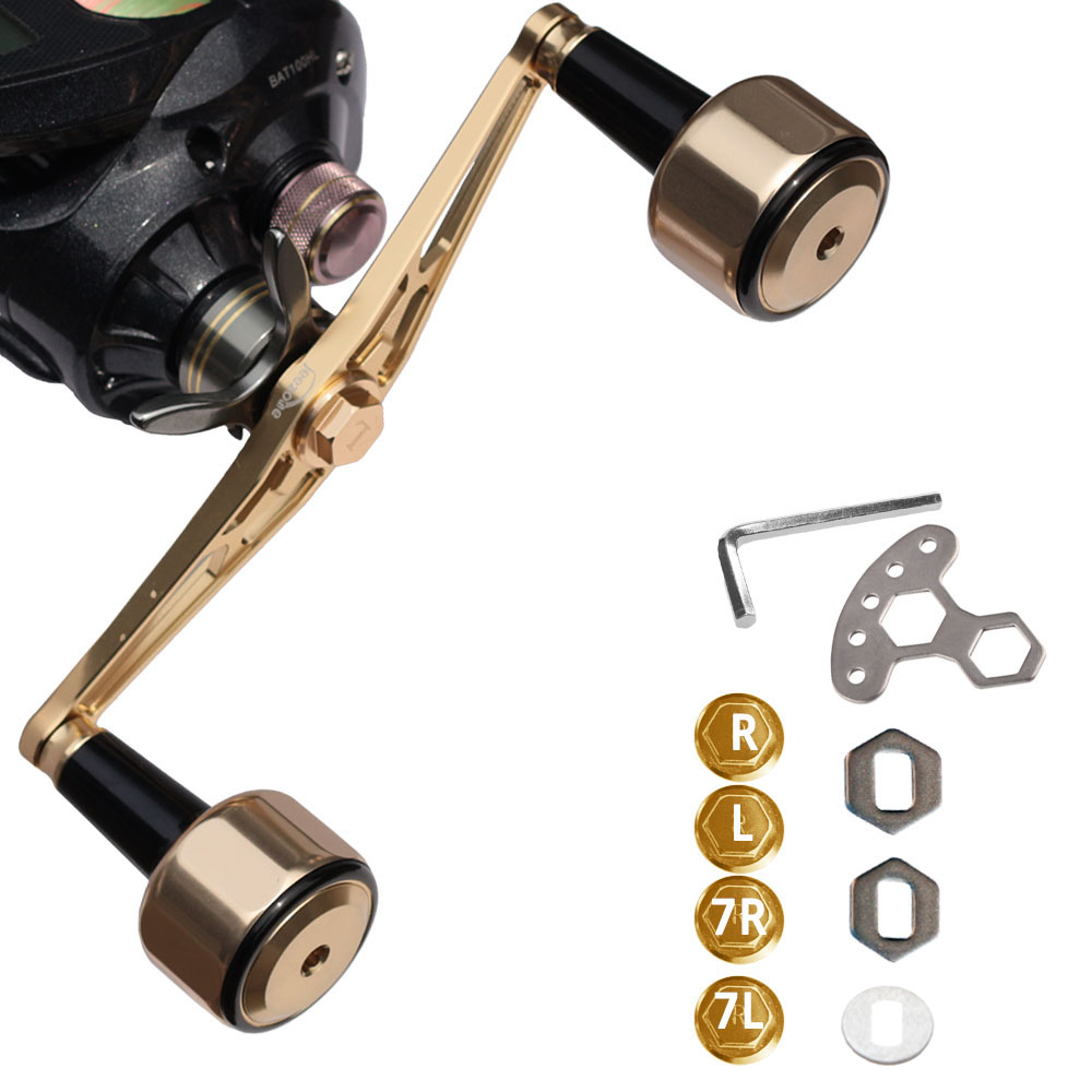 130/140mm 하이브리드 베이트릴 더블핸들 튜닝핸들, 1개, 골드 69,500원