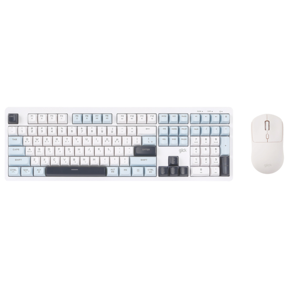 지클릭커 풀윤활 멤브레인 무선 블루투스 무소음 키보드 마우스 세트, 일반형, 화이트마린, WK115B 34,900원