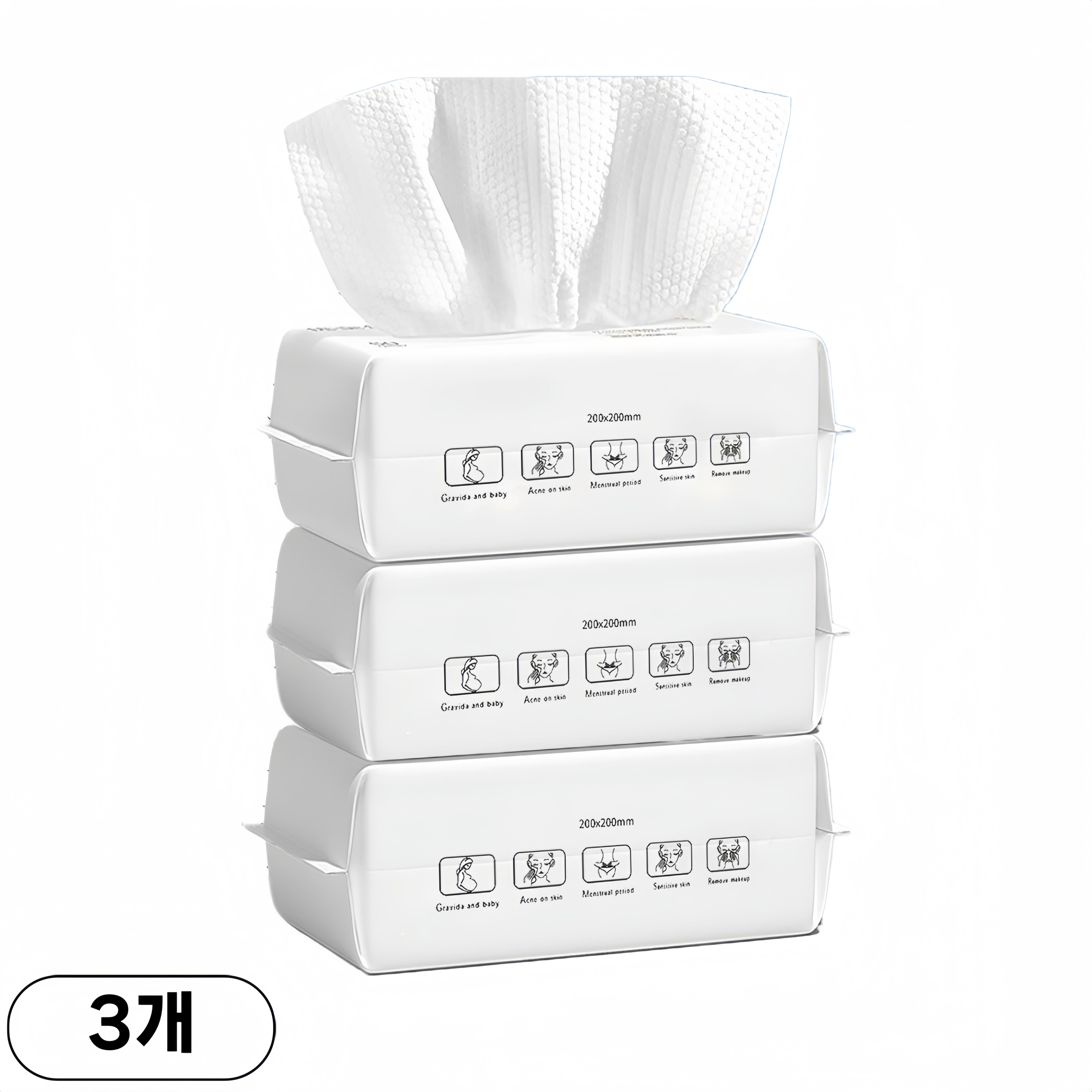 YOPENCE 순면 일회용 페이스타올 수건대용, 3개, 60매입 18,800원