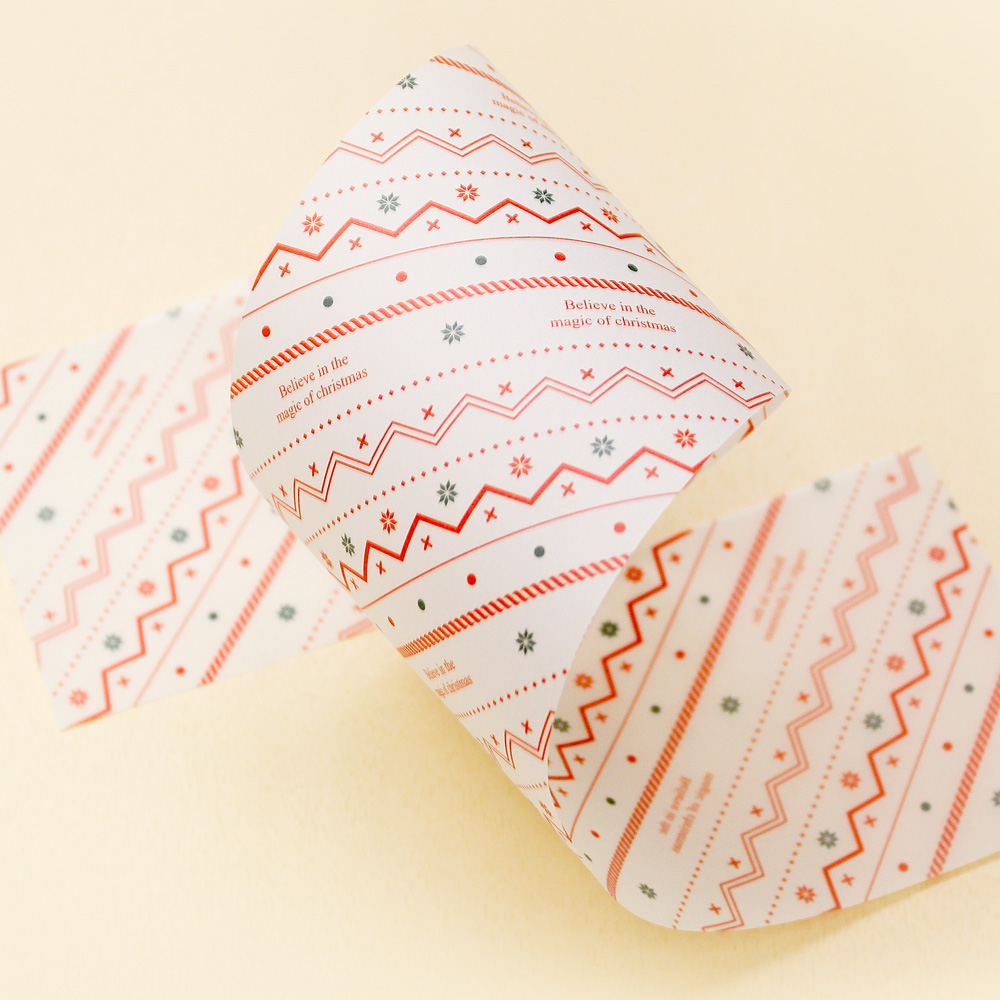 크리스마스 패턴 선물 포장 데코 트레싱지 종이 띠지 반투명 50매 4,950원