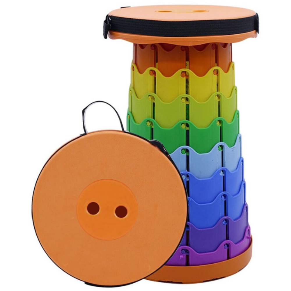 홈밸류언스 대영 놀이공원 대기 의자 휴대용 접이식 아코디언 에버랜드 롯데월드 대기의자 자바라 간이 야외 폴딩스툴, 레인보우 오렌지, 1개 5,700원