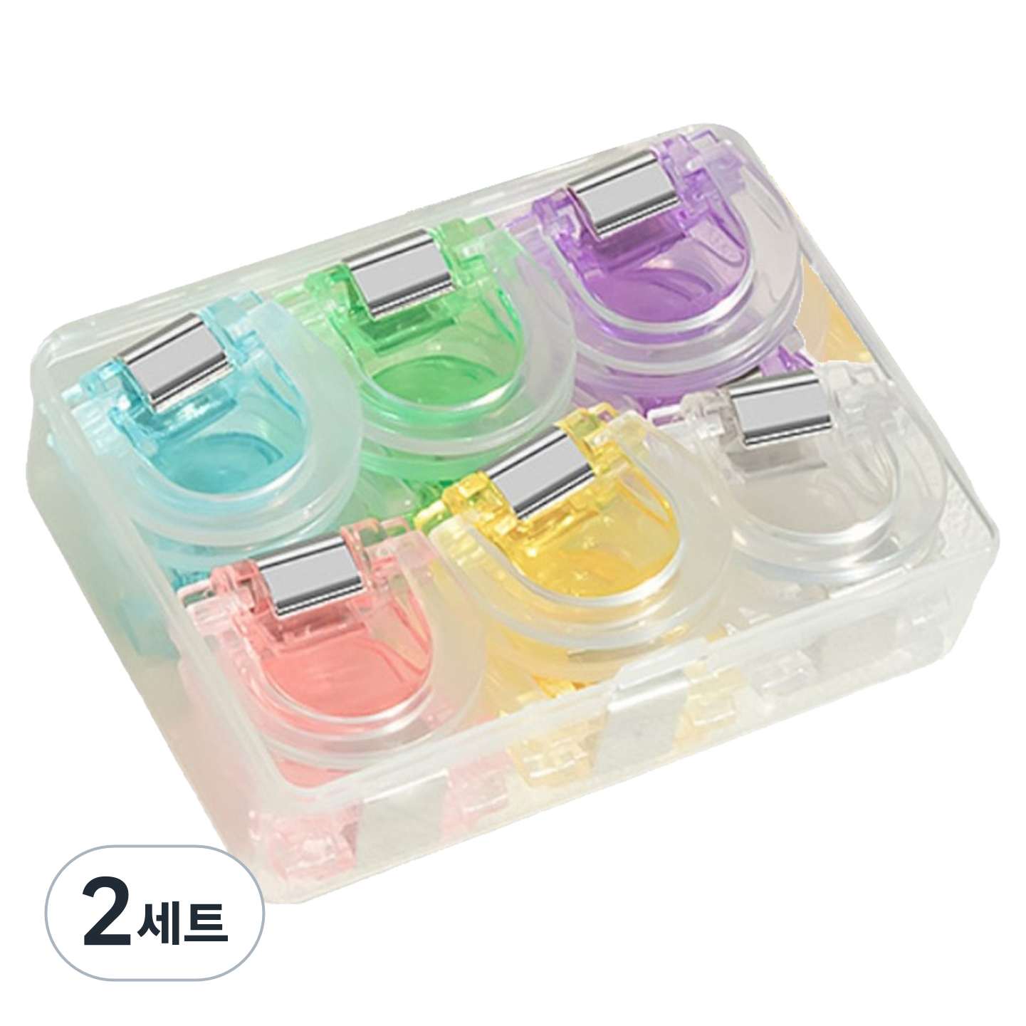 문구담 멀티 반달 클립 접이식 D형 집게 07 혼합색 6종 x 2p 세트, 2세트, 소 16,400원