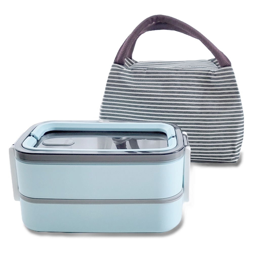 코코줄라이 스텐 2단 도시락통 + 수저 + 도시락 가방 세트 22,400원