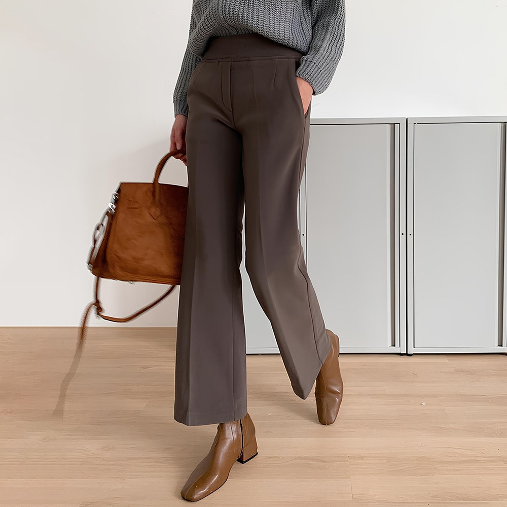 그레힙 여성 세미 와이드 팬츠 겨울 기모 슬랙스 정장 바지 42,900원