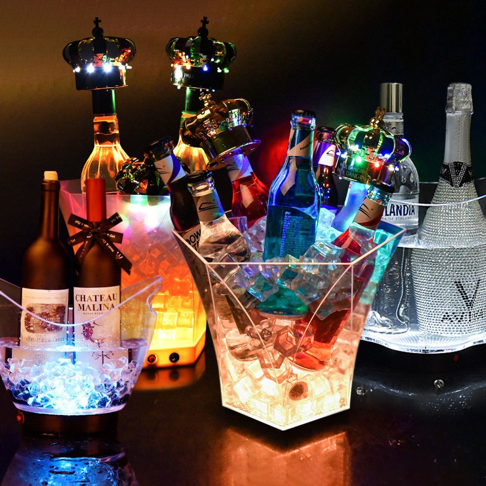 LED 아이스버킷 4종 선택_타원형 육각형(투명/반투명) 클로버 와인쿨러 34,900원