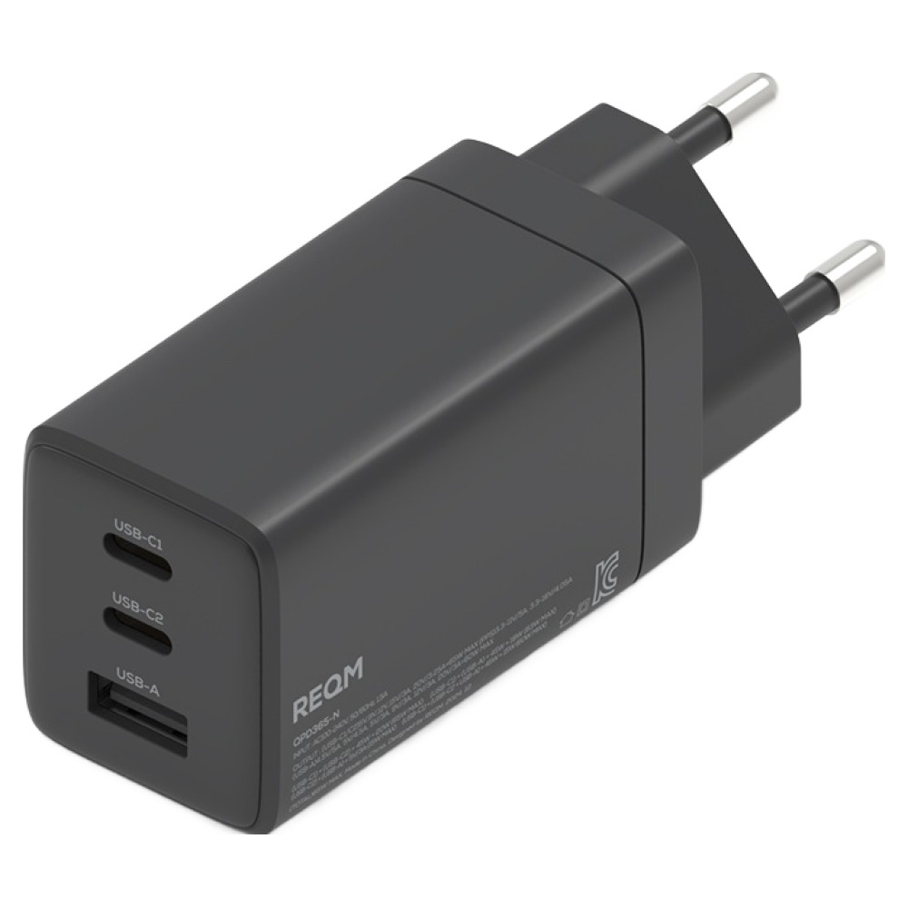 리큐엠 GaN PD PPS 3포트 초고속 멀티충전기 65W, 솔리드그레이, 1개 32,100원