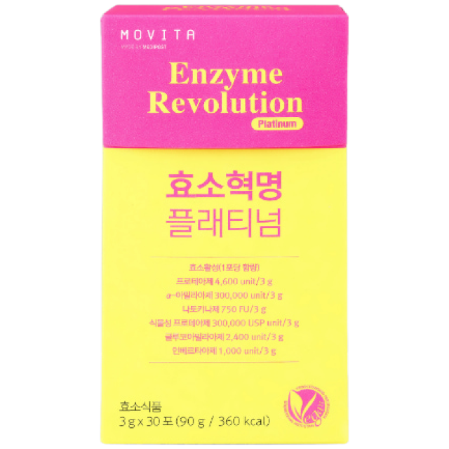 [본사]모비타 자연곡물 국내산 효소혁명 플래티넘, 1박스, 90g 45,500원