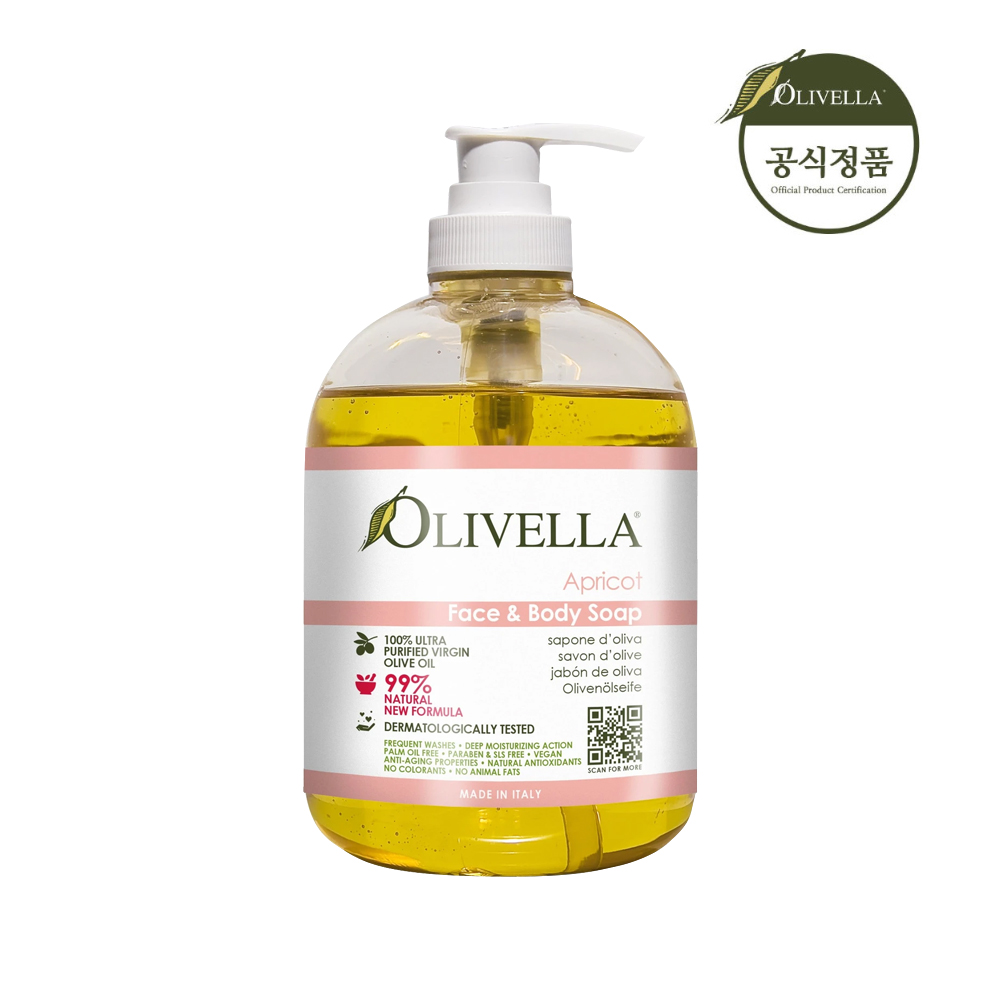 올리벨라 페이스 바디 리퀴드솝 아프리콧 천연 보습 유래 자연 올인원 워시 클렌저 등드름, 1개, 500ml 16,900원