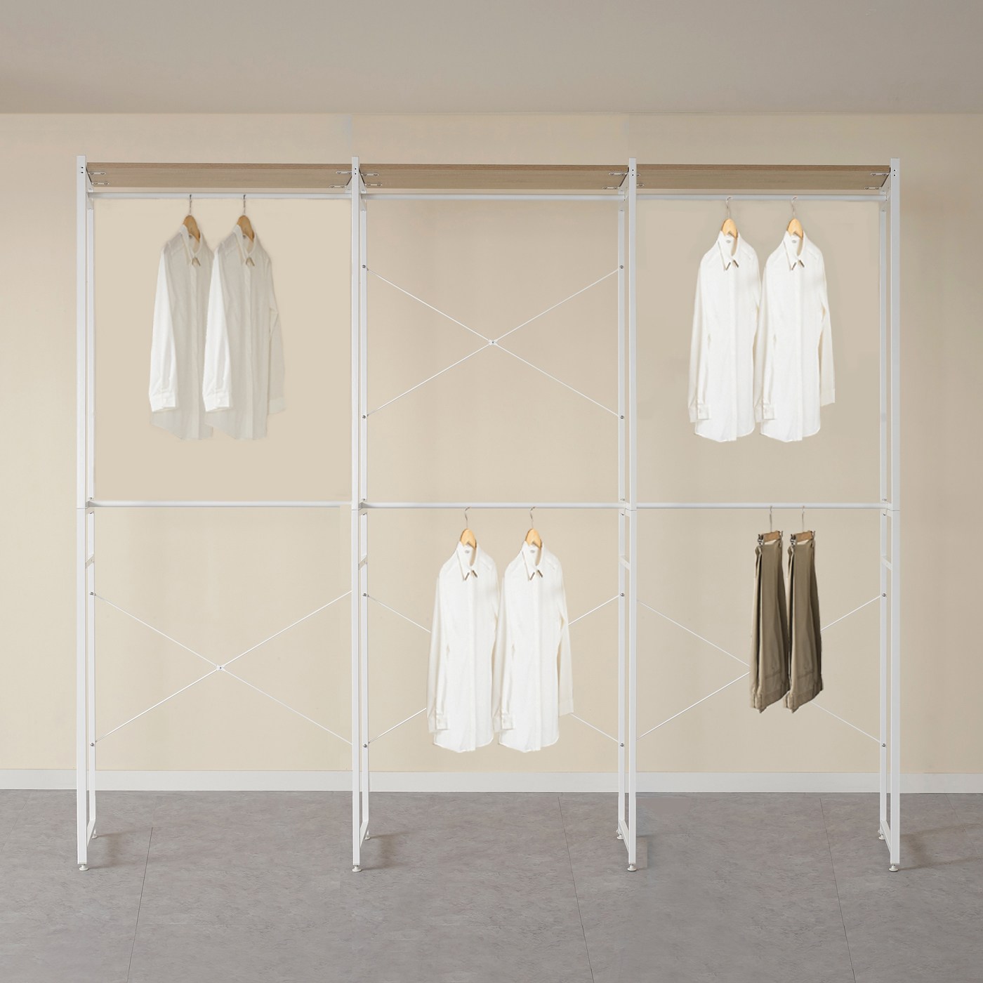 국민형 드레스룸 라삐소 옷장 2단 철제 행거, 단일 색상 96,030원