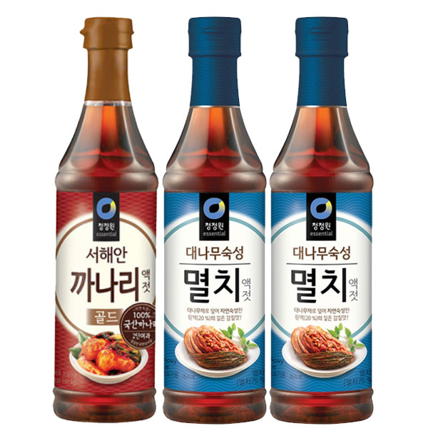 청정원 까나리 액젓 500g 1개 + 멸치액젓 500g 2개 13,700원
