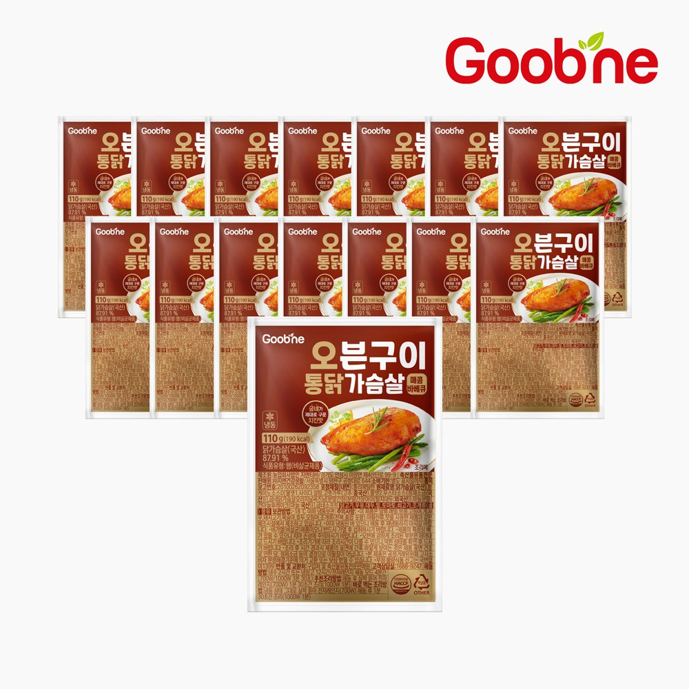 굽네 오븐구이 통 닭가슴살 매콤바베큐 110g, 15개, 110g 42,000원