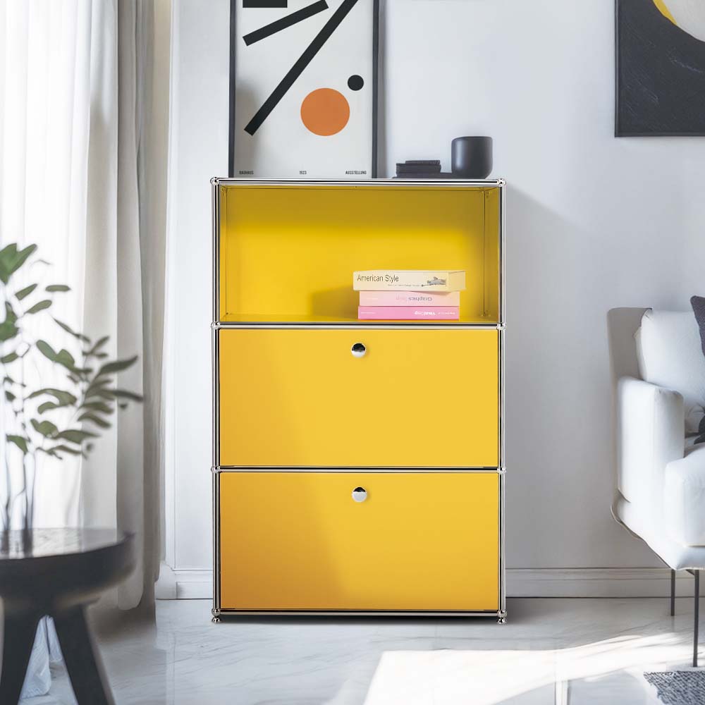 이가페 미드센츄리 모듈가구 모노 1x3 베이직 상부오픈 수납장, 옐로우 765,000원