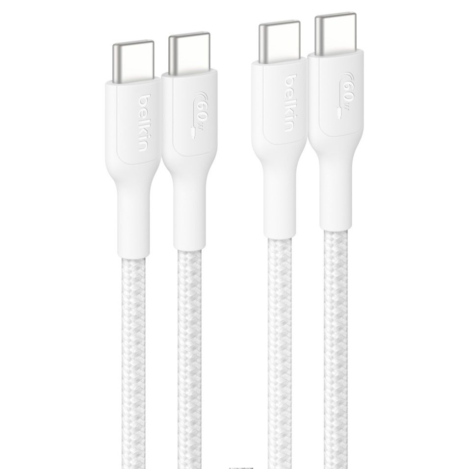 벨킨 C타입-C타입 60W 브레이디드 고속 충전 케이블 CAB024fq1MWH2PK, 1m, 화이트, 2개 17,900원