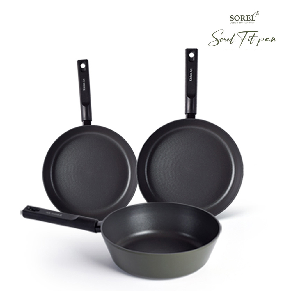 소렐 핏 IH 주물 프라이팬 궁중팬 3종세트, 1개, 24cm프라이팬+28cm프라이팬+28cm궁중팬, 올리브그린 55,900원