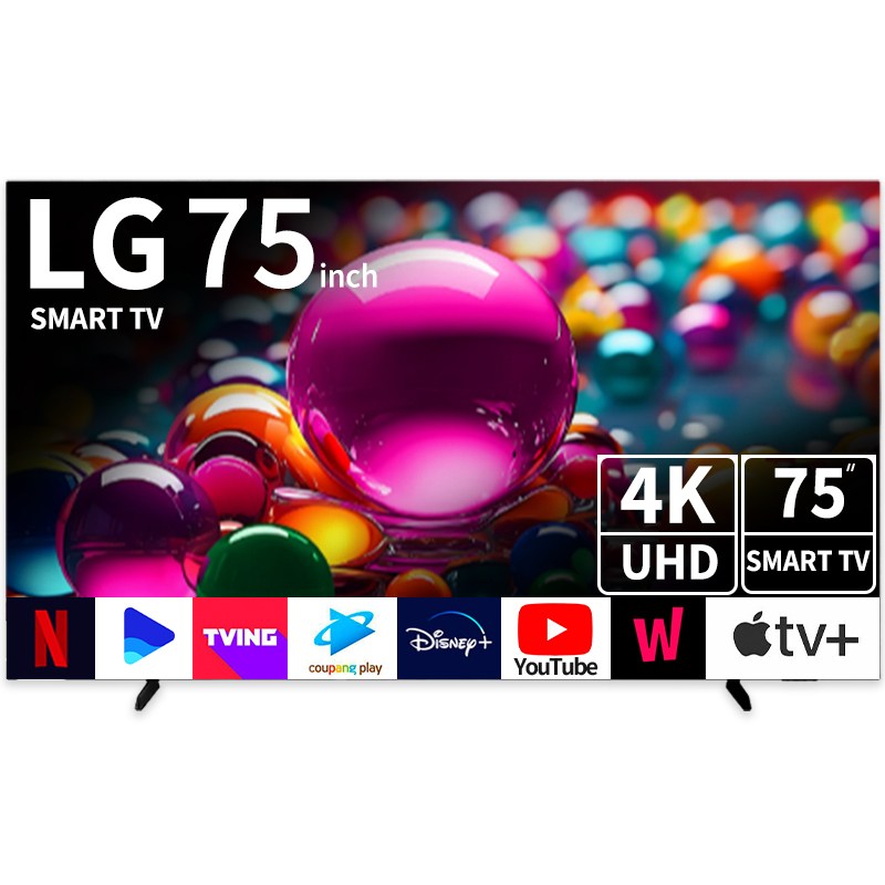 LG 75인치 TV 4K 울트라 UHD 스마트 TV 2025년형 75UA7500, 방문설치, 스탠드형, UA7500, 189cm(75인치) 1,075,000원