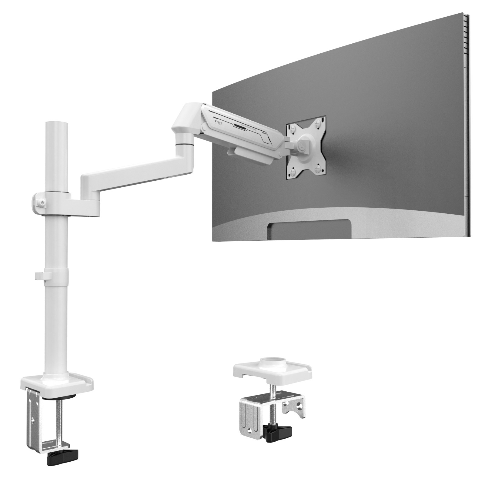 ETHU 싱글 모니터암 플렉스 핏 폴타입 고중량 거치대 17~32인치, 1개, 화이트 42,900원