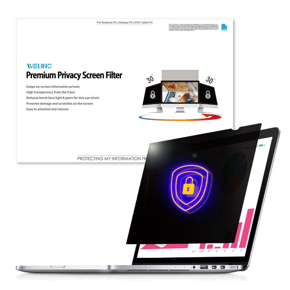 LG정품소재 웰링크 정보보호필름 16인치형 (344mm*215mm) -엘지그램노트북 호환 (사생활보호/시력보호/눈부심방지/블루라이트차단) 13,830원