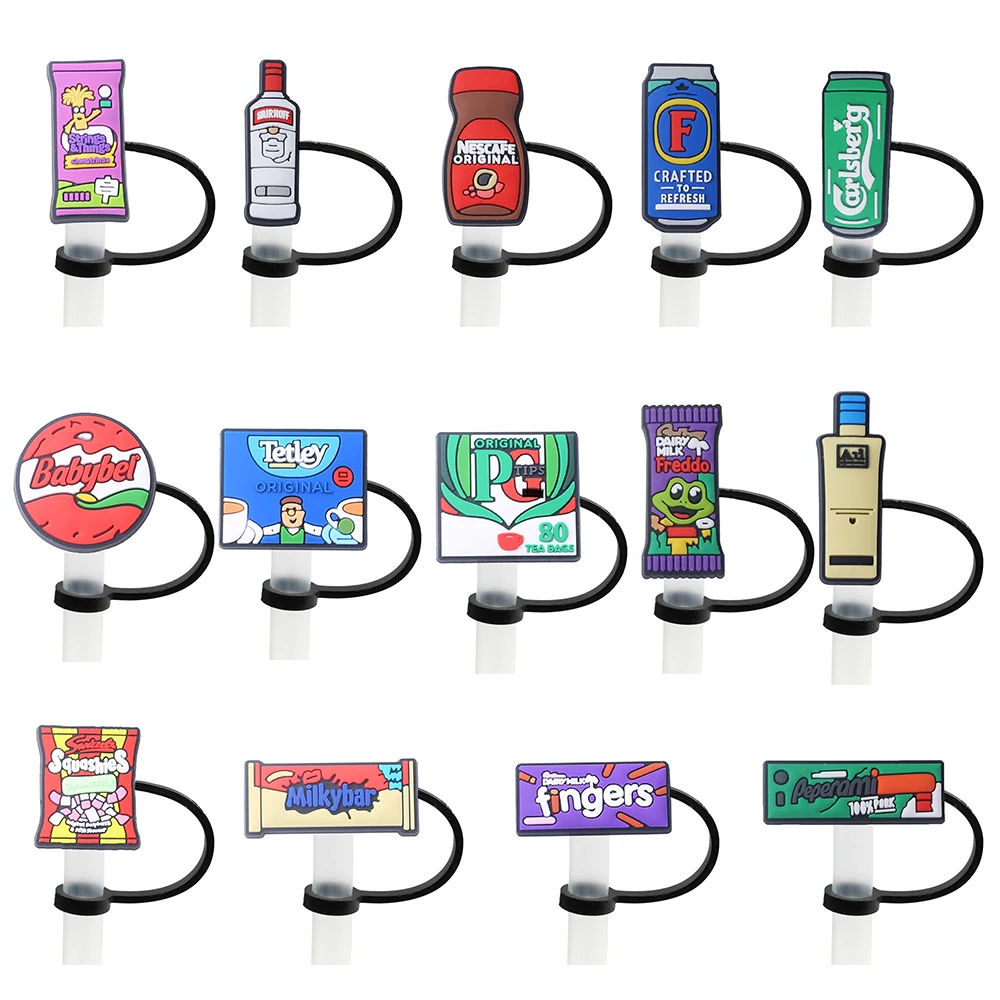 스낵 와인 시리즈 실리콘 빨대 캡 10mm, 유리컵용 30&40온스 손잡이 달린 텀블러용, 먼지 재사용 가능, 18 14pcs 39,400원