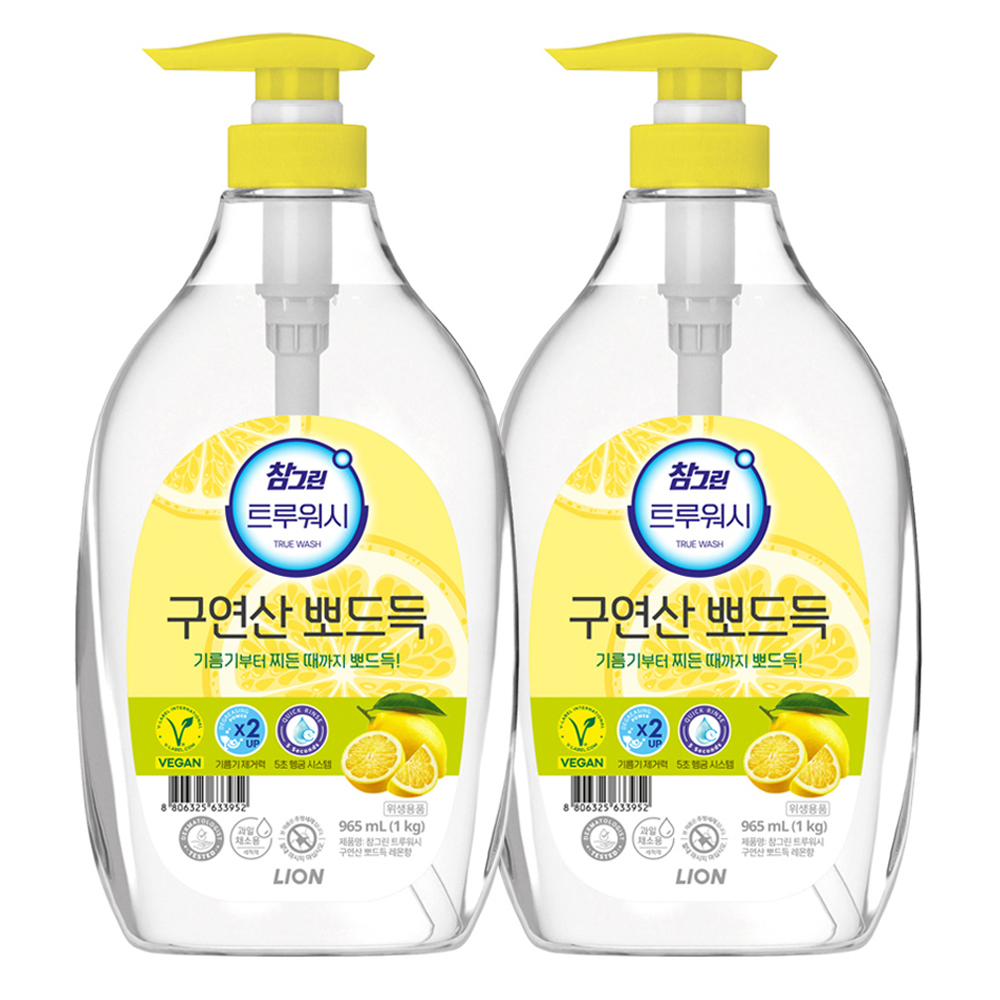 참그린 트루워시 구연산 뽀드득 주방세제 레몬향 9,110원